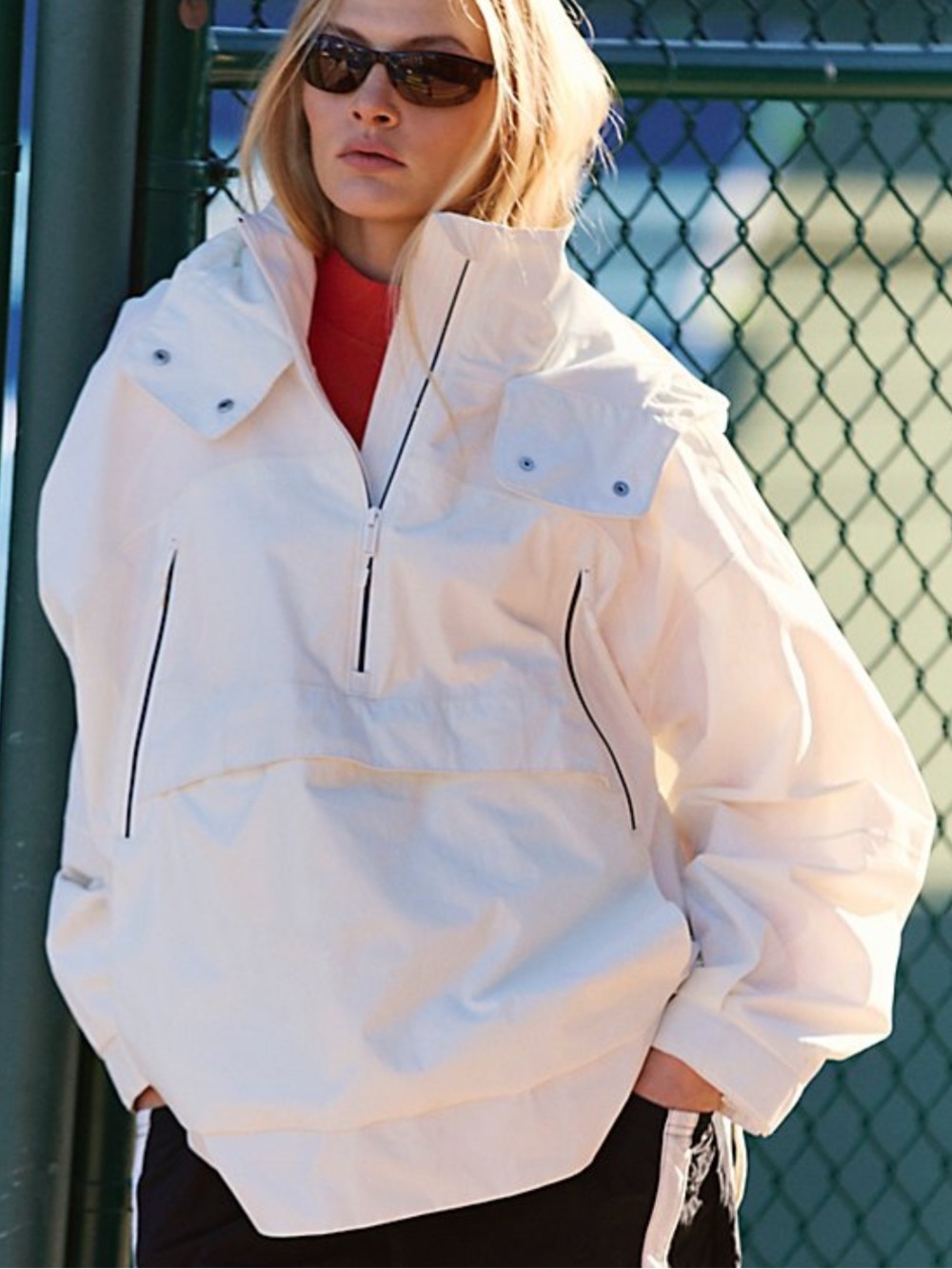 Free People Singin' In The Rain Packable Pullover XSmall NWT. White